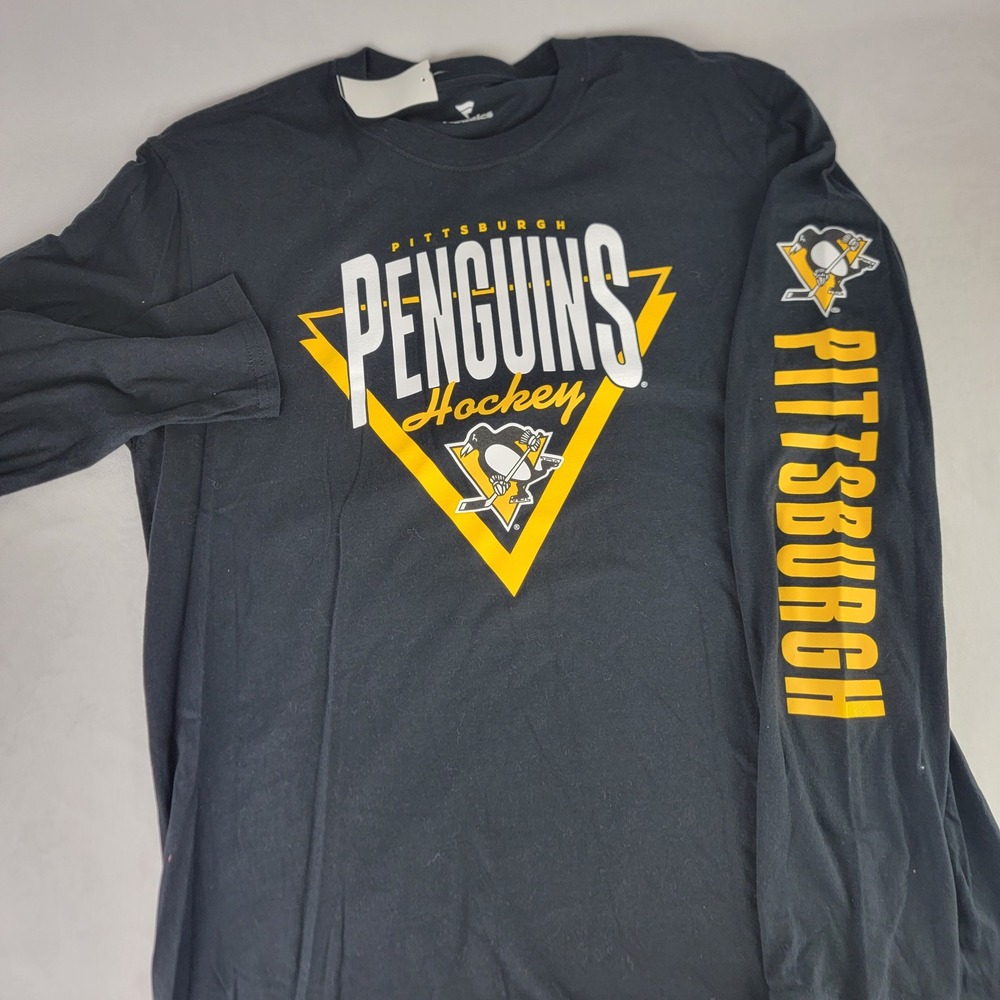 Fanatics Mens Pittsburgh Penguins Hockey Long Sleeve Graphic T-Shirt Black L